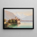 Vista sul castello di Chillon sul lago di Ginevra - Hubert Sattler — quadro incorniciato alla parete