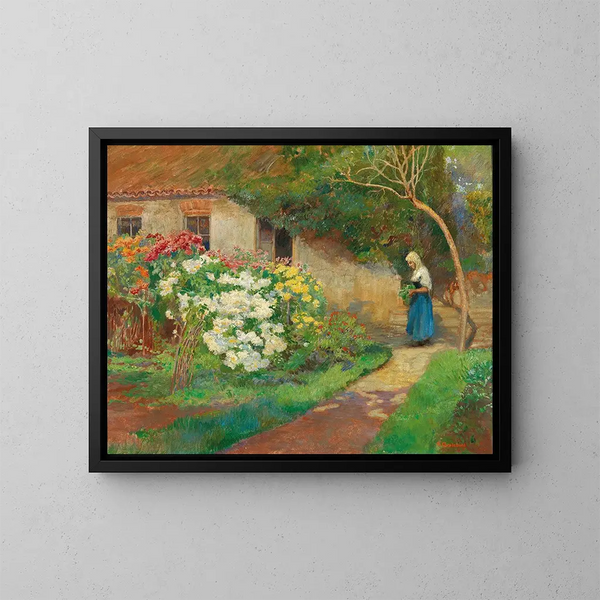 Giardino della fattoria - Hugo Charlemont — quadro incorniciato alla parete