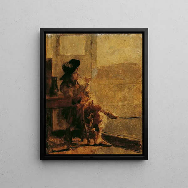 Fumatore seduto - Hugo Charlemont — quadro incorniciato alla parete