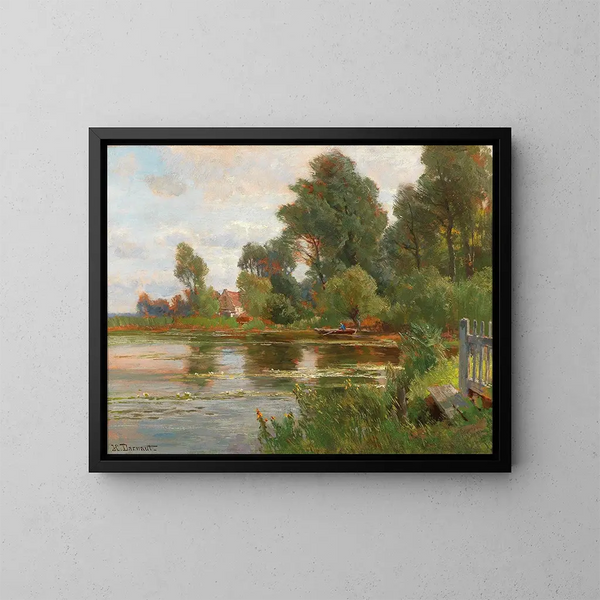 Sul bordo dello stagno - Hugo Darnaut — quadro incorniciato alla parete