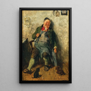 Hugo Kauffmann - An Innkeeper with Puppies.webp