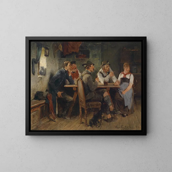 su banco di prova - Hugo Kauffmann — quadro incorniciato alla parete