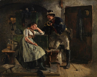 Postillon e giovane donna addormentata - Hugo Kauffmann — vista dell’opera