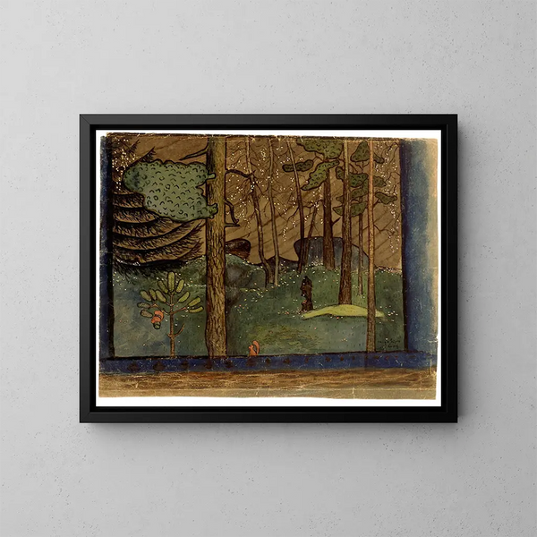 Autunno nella foresta - Hugo Simberg — quadro incorniciato alla parete