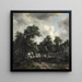 Hutte parmi gli alberi - Meindert Hobbema — quadro incorniciato alla parete