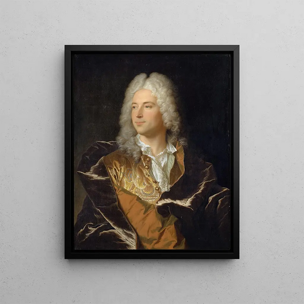 Ritratto del cavaliere Lucas Schaub di Basilea - Hyacinthe Rigaud — quadro incorniciato alla parete