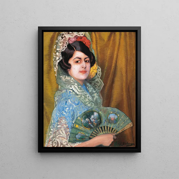 Dame à l'éventail - Ignacio Zuloaga — quadro incorniciato alla parete