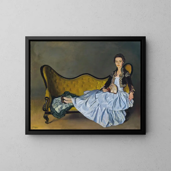 Ritratto di Señora de Garay - Ignacio Zuloaga — quadro incorniciato alla parete