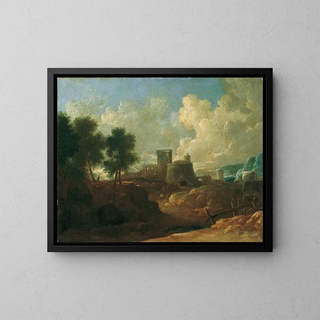 Paesaggio fluviale - Ignaz Flurer — quadro incorniciato alla parete