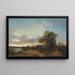 Paesaggio fluviale nella luce della sera con figure decorative - Ignaz Raffalt — quadro incorniciato alla parete