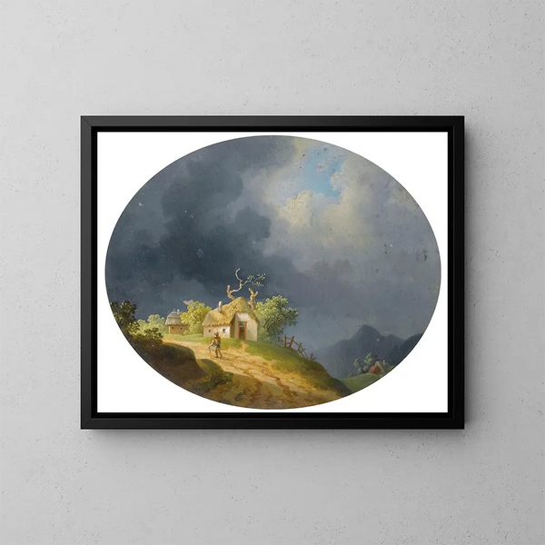 Paesaggio temporalesco - Ignaz Raffalt — quadro incorniciato alla parete