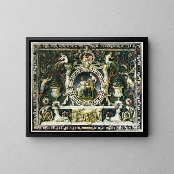 Giove e Ebe - Ignaz Unterberger — quadro incorniciato alla parete