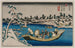 Una vista lontana della neve sul fiume Sumida a Edo - Ikeda Eisen — vista dell’opera