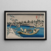 Una vista lontana della neve sul fiume Sumida a Edo - Ikeda Eisen — quadro incorniciato alla parete