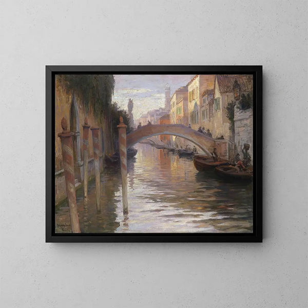 Atmosphère della sera a Venezia - Imre Gergely — quadro incorniciato alla parete