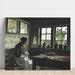 Riproduzione del dipinto interno con donna che cuce - Laurits Andersen Ring