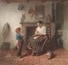 Interno con un bambino, un aquilone e una donna - Frederik Willem Zürcher — vista dell’opera