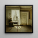 interno con una dama - Vilhelm Hammershøi — quadro incorniciato alla parete