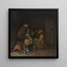 Interno di una sala di guardia con quattro figure che bevono e giocano a carte - Gerard ter Borch — quadro incorniciato alla parete