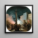 Piazza Colonna, Roma - Ippolito Caffi — quadro incorniciato alla parete