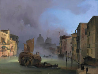 Il Grande Canale a Venezia dal ponte dell'Accademia con Santa Maria della Salute - Ippolito Caffi — vista dell’opera
