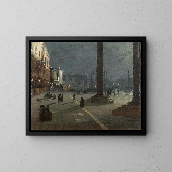 Venezia, Molo di San Marco - Ippolito Caffi — quadro incorniciato alla parete