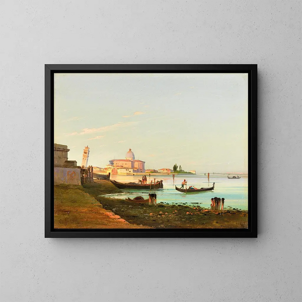 Vista di San Pietro di Castello a Venezia - Ippolito Caffi — quadro incorniciato alla parete