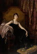 Portrait d'une dame elegante e del suo cane - Isaac Cohen — vista dell’opera