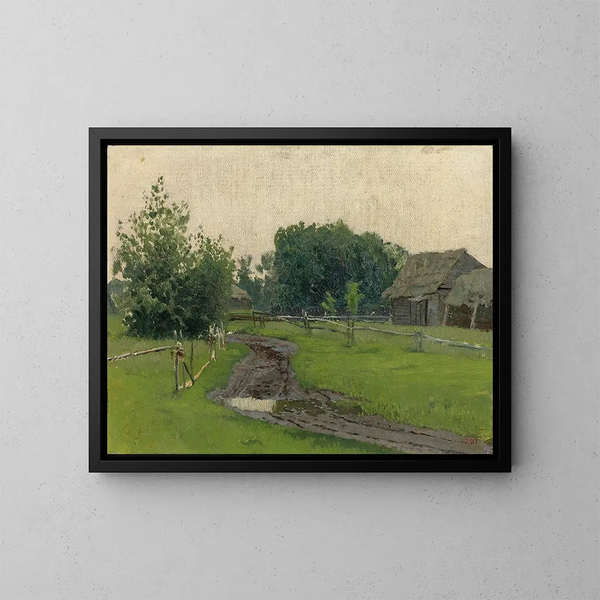 Route de village - Isaac Levitan — quadro incorniciato alla parete