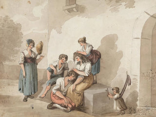Isaac Weld - After Pinnelli Group of Peasants Outside a House.webp