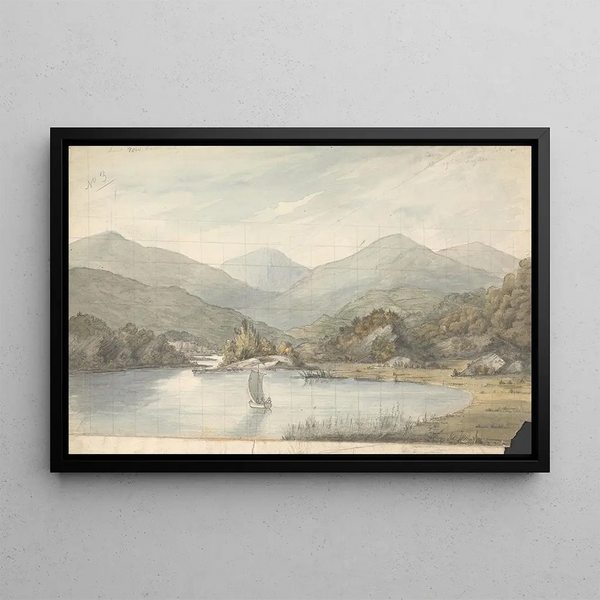 Vista sul fiume tra i laghi - Isaac Weld — quadro incorniciato alla parete