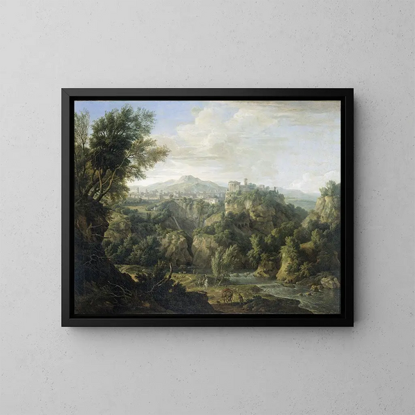 Vista di Tivoli - Isaac de Moucheron — quadro incorniciato alla parete