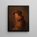Un uomo con un cappello e abiti usurati - Isaac van Ostade — quadro incorniciato alla parete