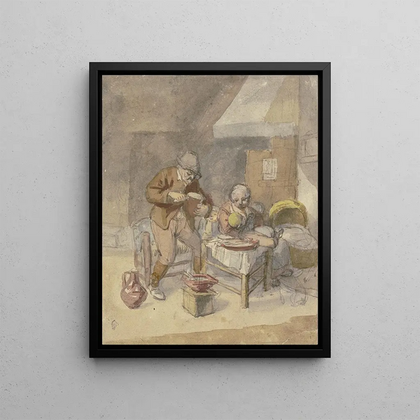 Isaac van Ostade - Bauernfamilie mit zwei Kindern bei der Mahlzeit.webp