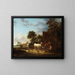 Rifugio di campagna con un cavallo al abbeveratoio - Isaac van Ostade — quadro incorniciato alla parete
