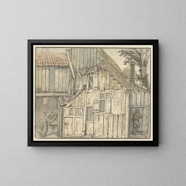 Facciata di una fattoria - Isaac van Ostade — quadro incorniciato alla parete