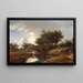 Sentiero che conduce alle fattorie lungo un ruscello boscoso - Isaack van Ruisdael — quadro incorniciato alla parete