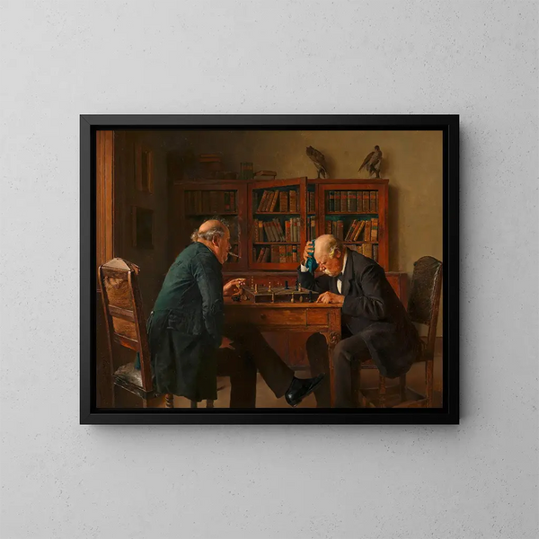 I giocatori di scacchi - Isidor Kaufmann — quadro incorniciato alla parete