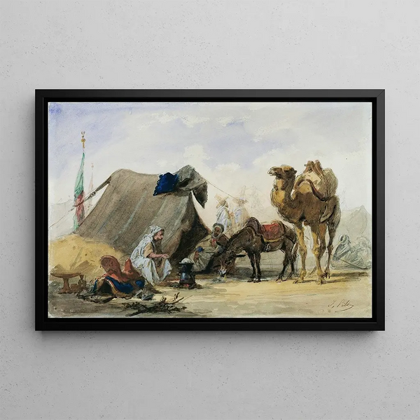 Un accampamento arabo - Isidore Pils — quadro incorniciato alla parete