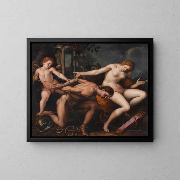 Allégorie dell'amore e della saggezza - Isidoro Bianchi — quadro incorniciato alla parete