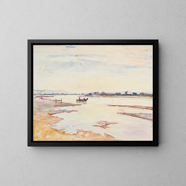 Paesaggio con fiume - Ivan Ivanec — quadro incorniciato alla parete