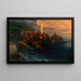 Lo sbarco di Cristoforo Colombo con i suoi compagni su tre scialuppe venerdì 12 ottobre 1492 all'alba su un'isola americana chiamata San Salvador da lui lo stesso giorno - Ivan Konstantinovich Aivazovsky — quadro incorniciato alla parete