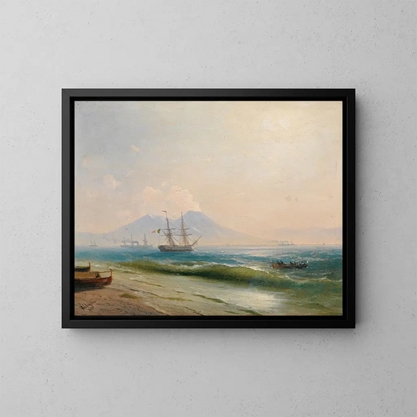 Vista del Monte Vesuvio - Ivan Konstantinovich Aivazovsky — quadro incorniciato alla parete
