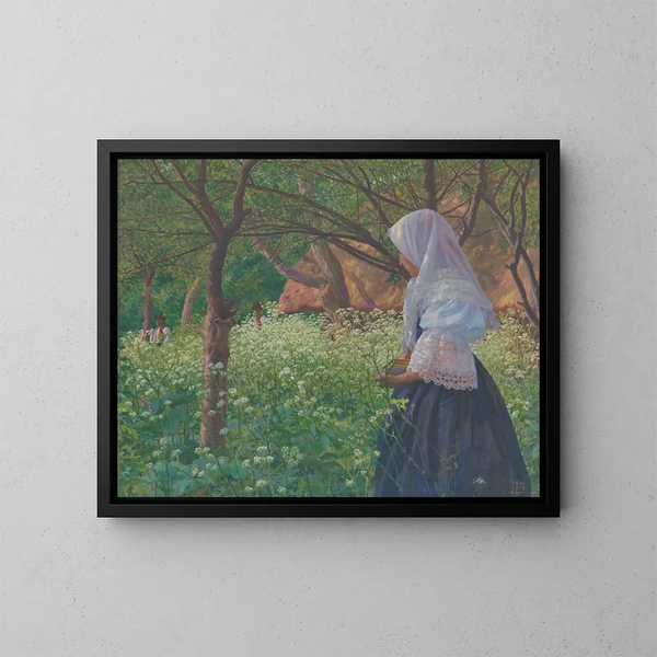 Ragazza in costume folkloristico - Ivan Rabuzin — quadro incorniciato alla parete