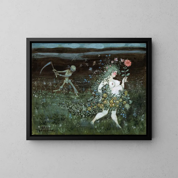 La vita e la morte - Ivar Arosenius — quadro incorniciato alla parete