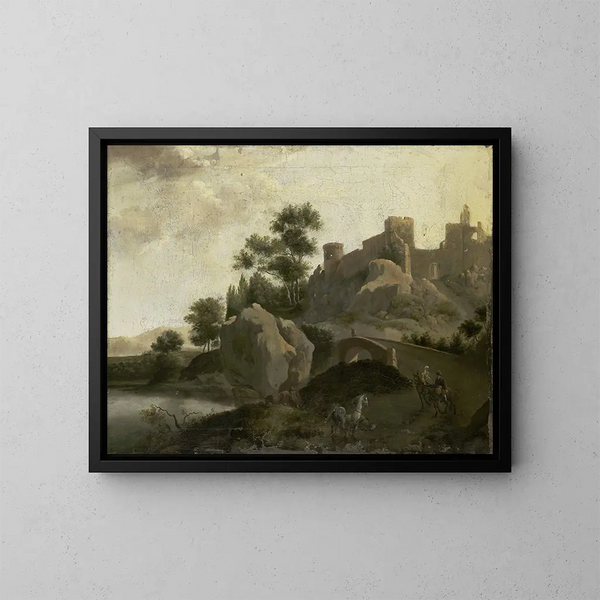 Paesaggio italiano - Johann Georg Schieblius — quadro incorniciato alla parete