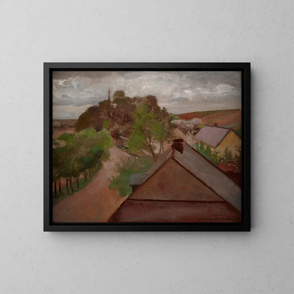 Paesaggio rurale con una strada - Jacek Malczewski — quadro incorniciato alla parete