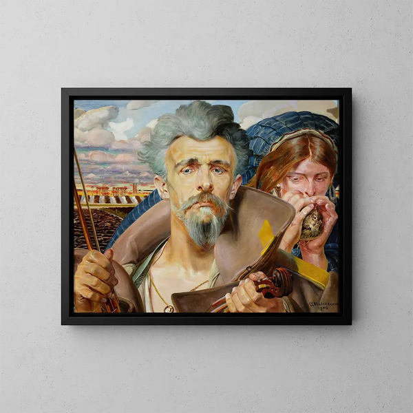 Sezione centrale della musica del trittico - Jacek Malczewski — quadro incorniciato alla parete
