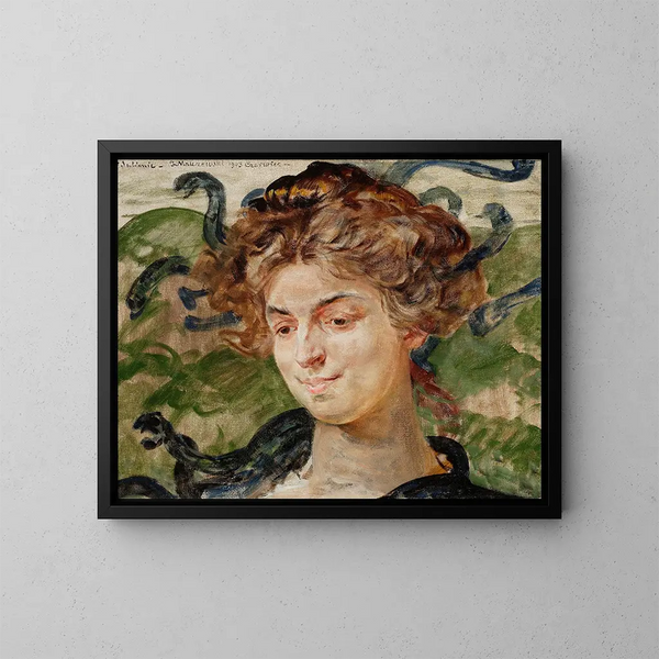 Ritratto di Helena Sulima, attrice in Gorgone - Jacek Malczewski — quadro incorniciato alla parete