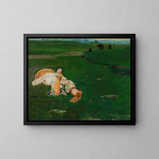 Fille de berger dans un pré - Jacek Malczewski — quadro incorniciato alla parete